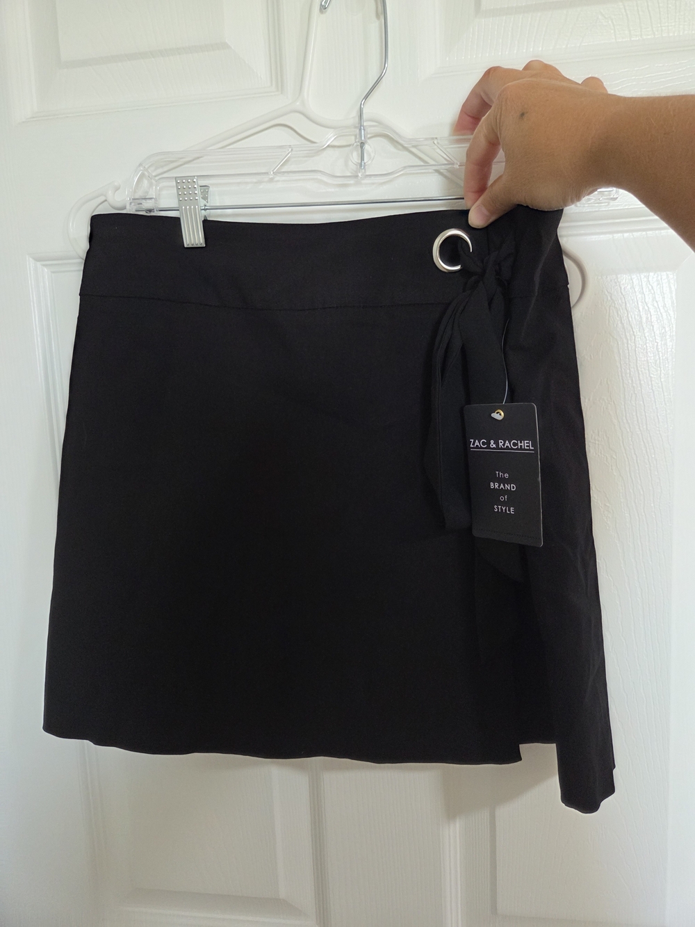 New With Tags Zac & Rachel Black Wrap-Style Mini Skirt